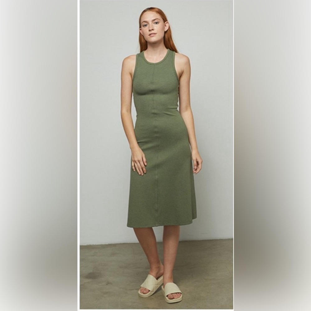 Lunya Restore Fitted Dress in softest cotton sizes Small & Medium Olive green